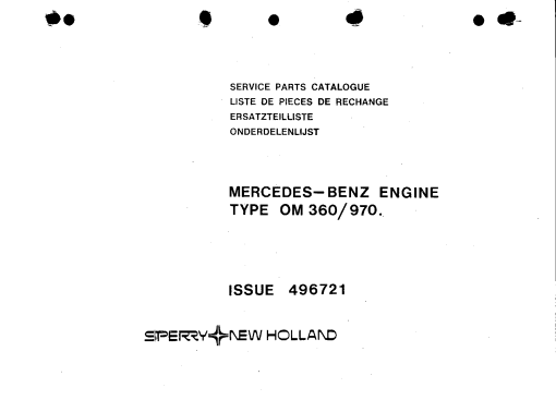New Holland Engine_Mercedes_OM-360_970 Combine Parts manual catalog PDF Download
