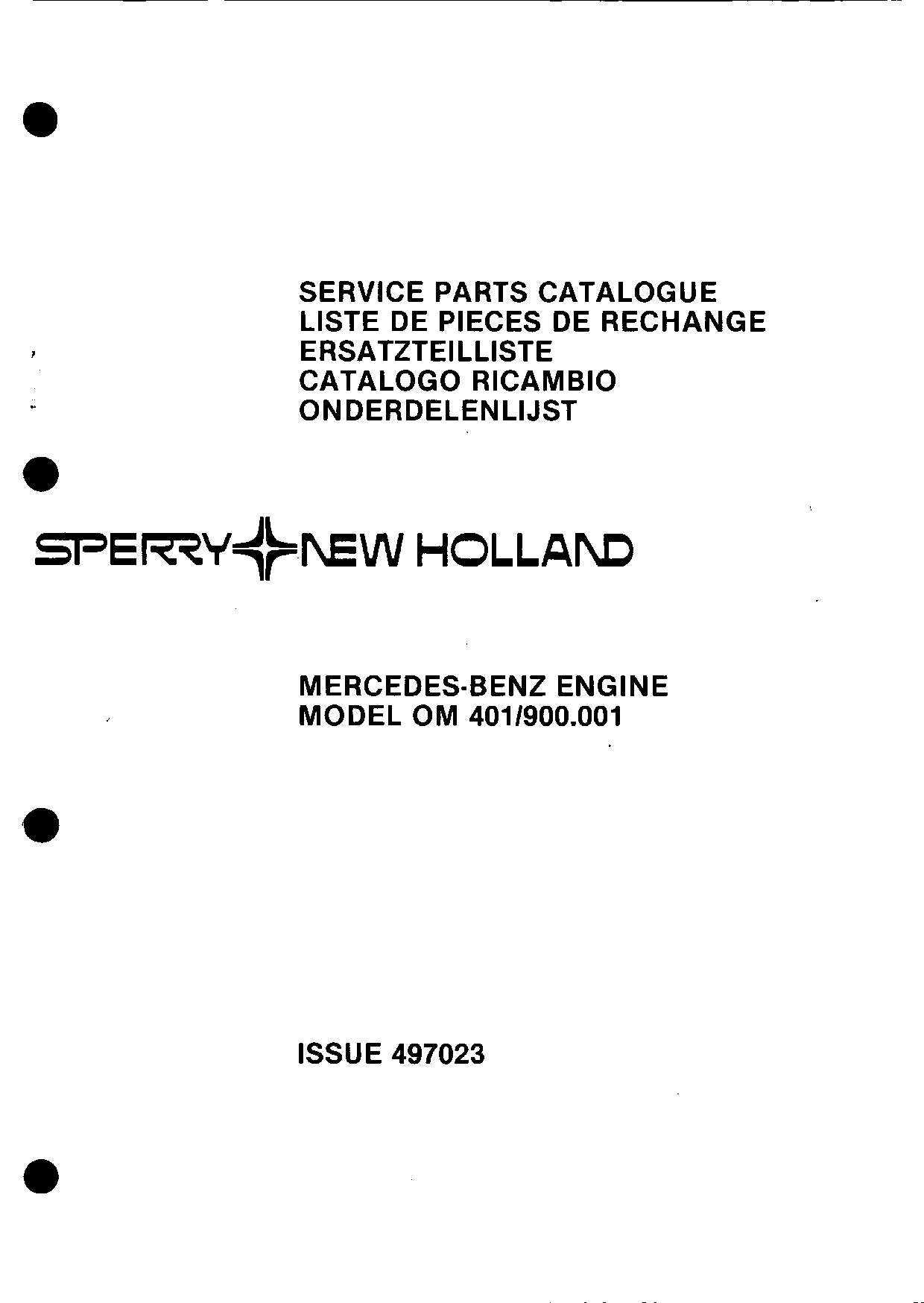New Holland Engine_Mercedes_OM-401_900.001 Combine Parts manual catalog PDF Download