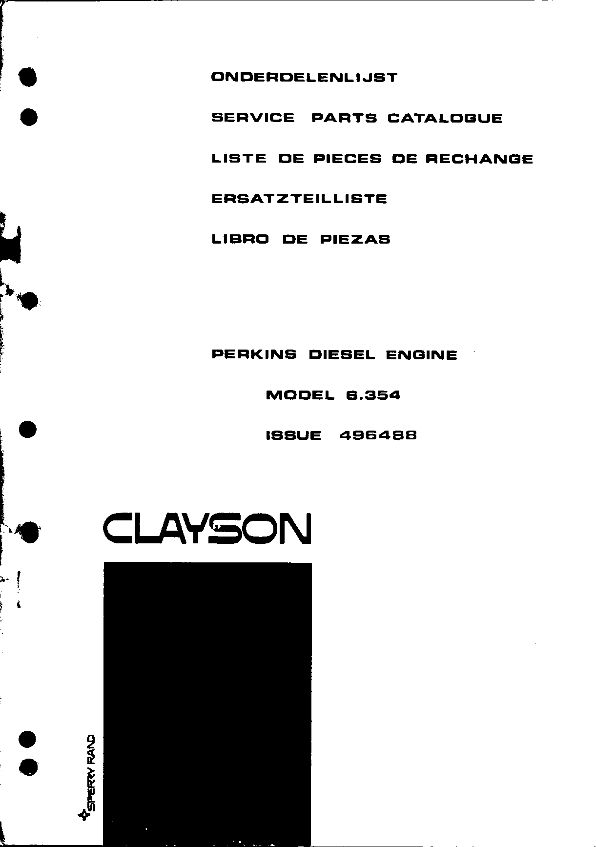 New Holland Engine_Perkins_6.354 Combine Parts manual catalog PDF Download