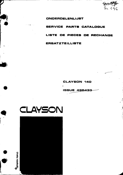 New Holland M140 Combine Parts manual catalog PDF Download