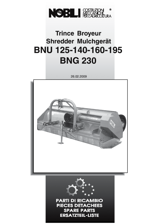 Nobili BNU125_BNU140_BNU160_BNU195_BNG230 Parts manual catalog PDF Download