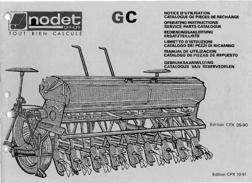 Nodet GCSeed_drill Parts manual catalog PDF Download