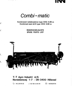Nordsten CKG_400Seed drill Parts manual catalog PDF Download