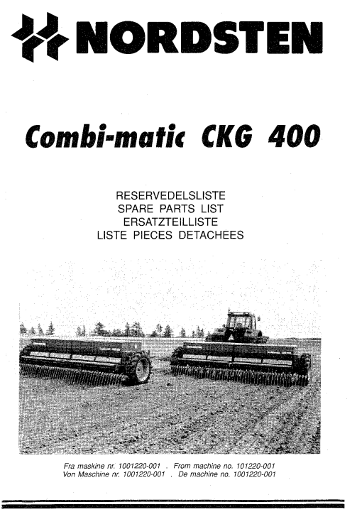 Nordsten CKG_400_2Seed drill Parts manual catalog PDF Download