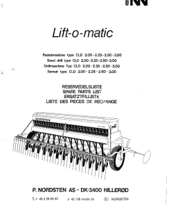 Nordsten CLD_200_225_250_300Seed drill Parts manual catalog PDF Download
