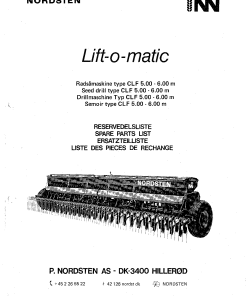Nordsten CLF_500_600_liftomaticSeed drill Parts manual catalog PDF Download