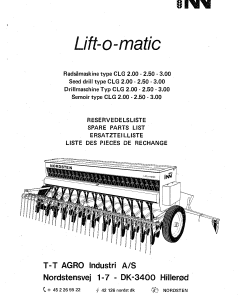 Nordsten CLG_200_300Seed drill Parts manual catalog PDF Download