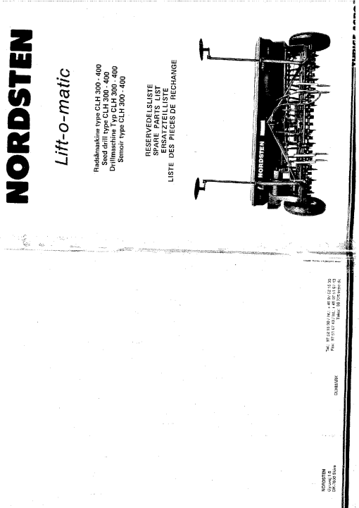 Nordsten CLH_300_400_LiftomaticSeed drill Parts manual catalog PDF Download