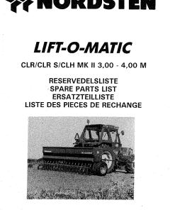 Nordsten CLR_CLRS_CLH_MKll_300_400Seed drill Parts manual catalog PDF Download