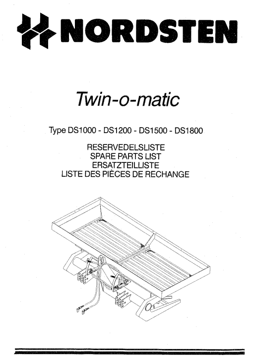 Nordsten DS_1000_1200_1500_1800_Twinomatic Fertilizer Spreader Parts manual catalog PDF Download