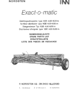 Nordsten KSB_400_600_Exactomatic Fertilizer Spreader Parts manual catalog PDF Download
