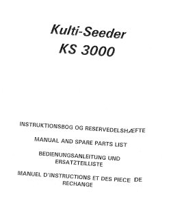 Nordsten Kulti_Seeder_KS_3000Seed drill Parts manual catalog PDF Download