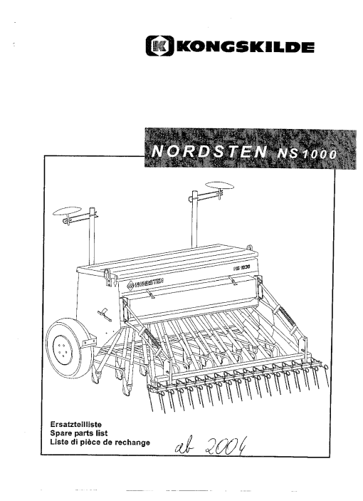 Nordsten NS_1000Seed drill Parts manual catalog PDF Download