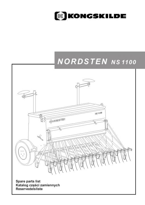 Nordsten NS_1100Seed drill Parts manual catalog PDF Download