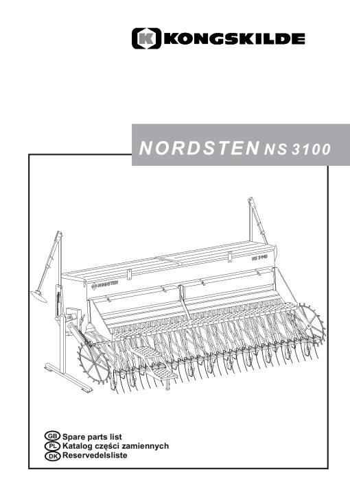 Nordsten NS_3100Seed drill Parts manual catalog PDF Download