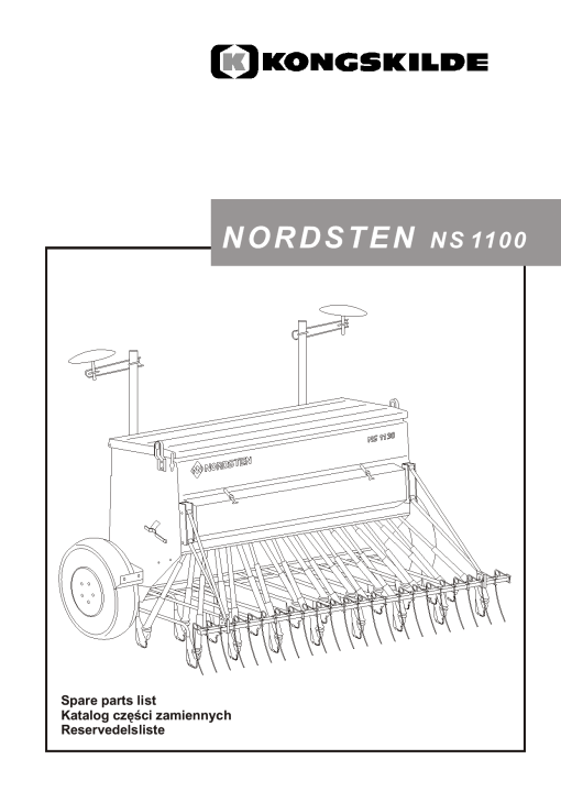 Nordsten Ns_1100_VarioSeed drill Parts manual catalog PDF Download