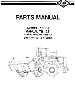 O&K 1500Z Parts manual catalog PDF Download