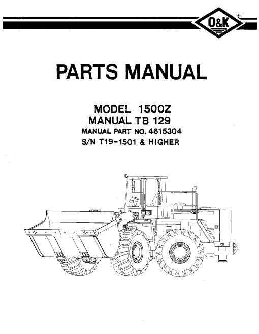 O&K 1500Z Parts manual catalog PDF Download