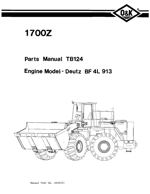 O&K 1700Z Parts manual catalog PDF Download