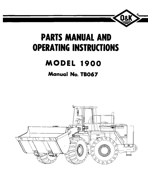 O&K 1900 Parts manual catalog PDF Download