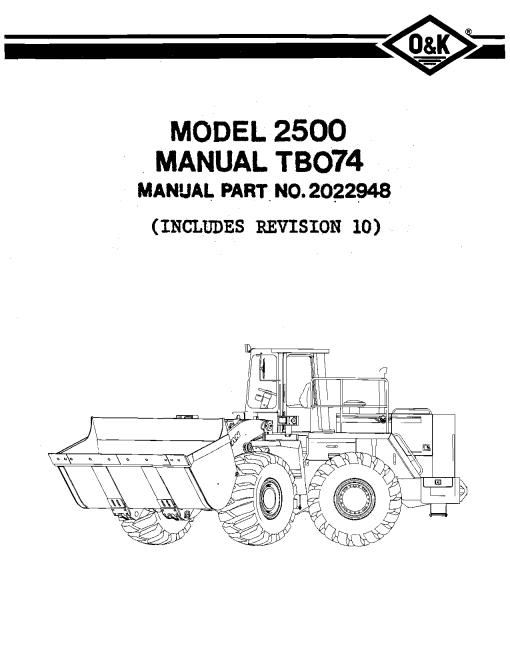 O&K 2500 Parts manual catalog PDF Download