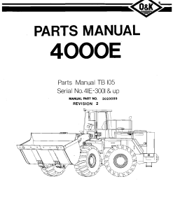 O&K 4000E Parts manual catalog PDF Download