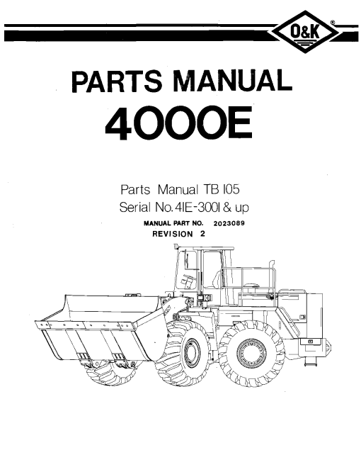 O&K 4000E Parts manual catalog PDF Download
