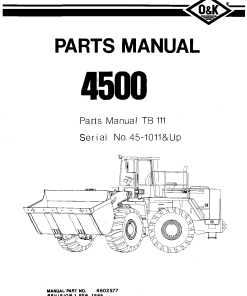 O&K 4500 Parts manual catalog PDF Download