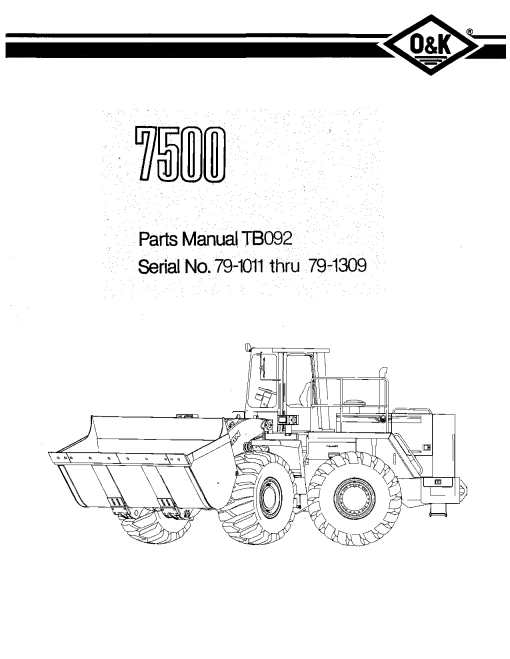 O&K 7500 Parts manual catalog PDF Download