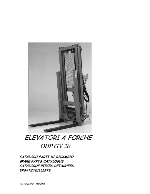 Orsi OHP_GV20 Hydraulic_elevator Parts manual catalog PDF Download