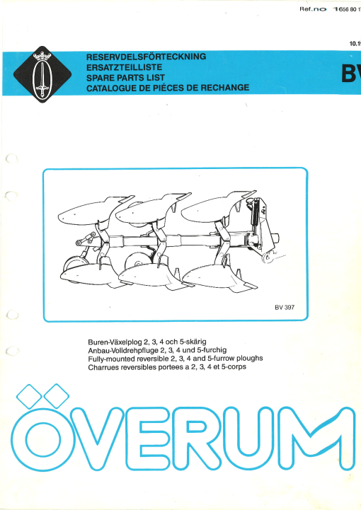 Overum BV_1988 Fertilising Parts manual catalog PDF Download