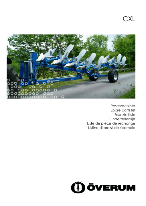 Overum CXL Fertilising Parts manual catalog PDF Download
