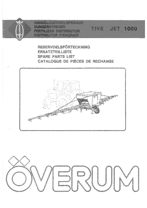 Overum TiveJet_1000 Fertilising Parts manual catalog PDF Download