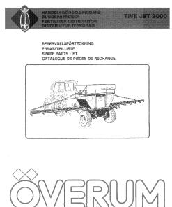 Overum TiveJet_2000 Fertilising Parts manual catalog PDF Download