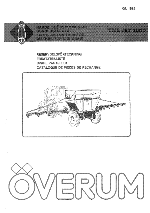 Overum TiveJet_2000 Fertilising Parts manual catalog PDF Download