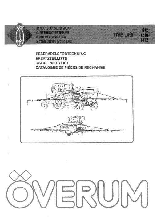 Overum TiveJet_812_1218_1412 Fertilising Parts manual catalog PDF Download