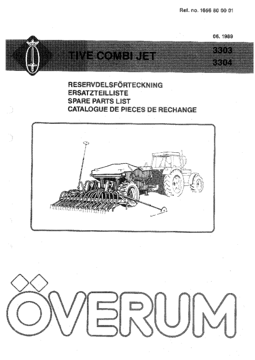 Overum Tive_CombiJet_3303_3304_1989 Seed Drill Parts manual catalog PDF Download