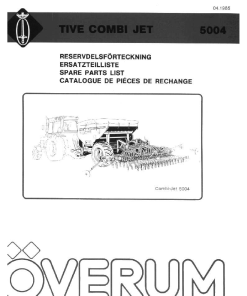 Overum Tive_CombiJet_5004_1985 Seed Drill Parts manual catalog PDF Download