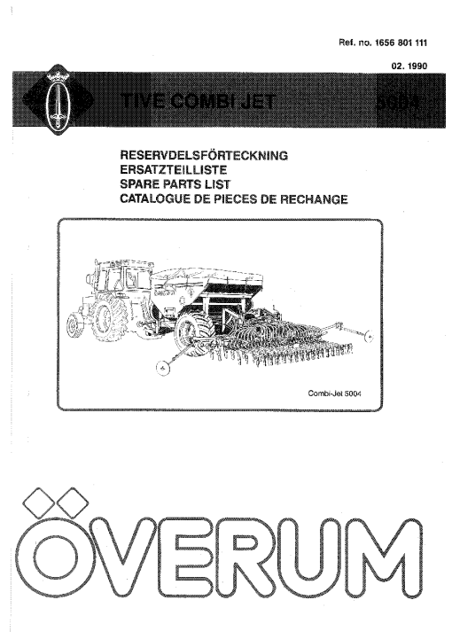 Overum Tive_CombiJet_5004_1990 Seed Drill Parts manual catalog PDF Download