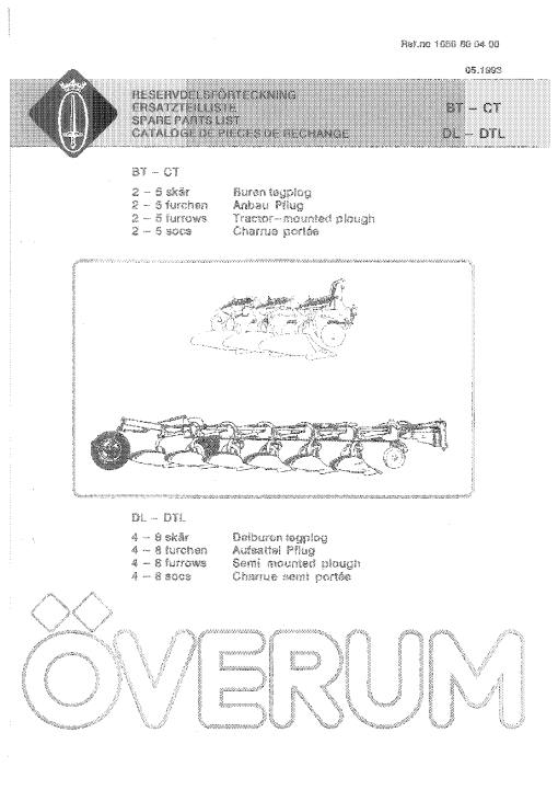 Overum bt_ct_dl_dtl93 Fertilising Parts manual catalog PDF Download