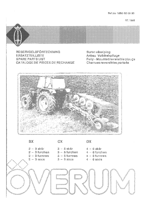 Overum bx_cx_dx95 Fertilising Parts manual catalog PDF Download