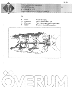 Overum cv94 Fertilising Parts manual catalog PDF Download