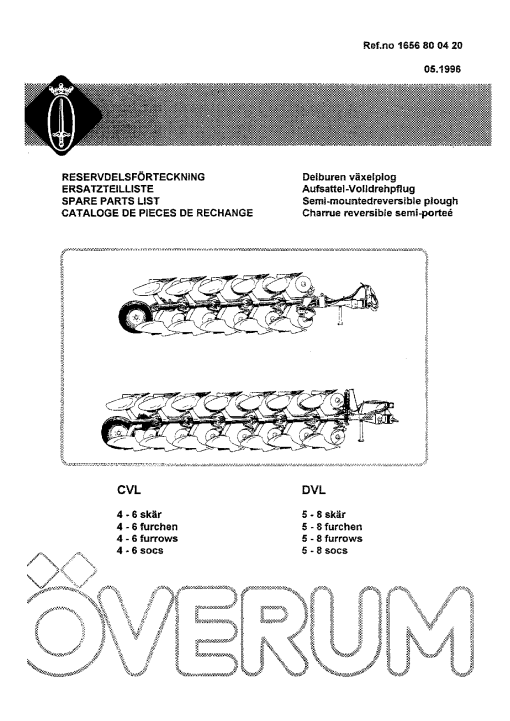 Overum cvl_dvl96 Fertilising Parts manual catalog PDF Download