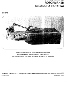 PZ_Zweegers CM164 Mower Parts manual catalog PDF Download