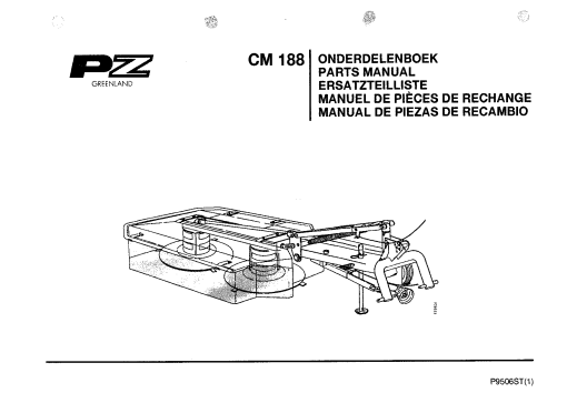 PZ_Zweegers CM188 Mower Parts manual catalog PDF Download