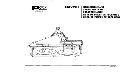 PZ_Zweegers CM220 Mower Parts manual catalog PDF Download