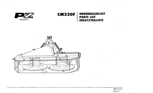 PZ_Zweegers CM230 Mower Parts manual catalog PDF Download