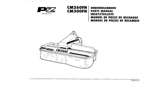 PZ_Zweegers CM260FH_CM300FH Mower Parts manual catalog PDF Download
