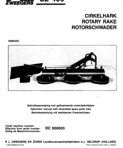 PZ_Zweegers CZ450 Rake Parts manual catalog PDF Download