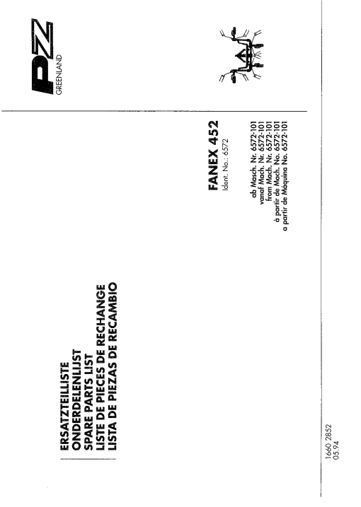 PZ_Zweegers Fanex_452 Rake Parts manual catalog PDF Download